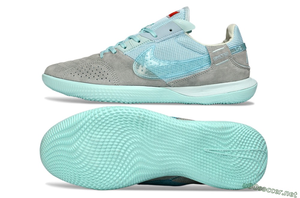 Men's Nike Street Gato IC Football Shoes - Aqua/Sky Blue/Stone Gray 1