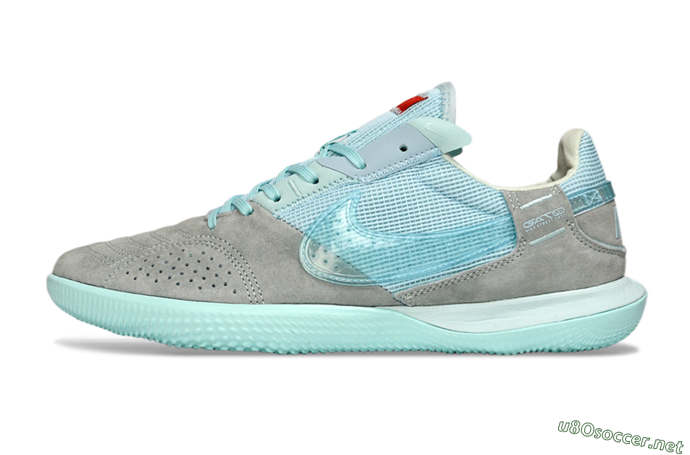 Men's Nike Street Gato IC Football Shoes - Aqua/Sky Blue/Stone Gray 0