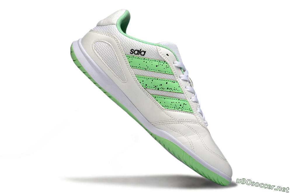 Men's Adidas Top Sala IC Football Shoes - White/Fresh Green/Classic White 4