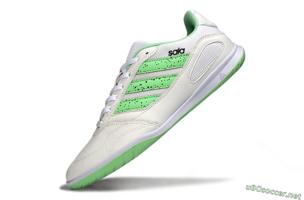 Men's Adidas Top Sala IC Football Shoes - White/Fresh Green/Classic White 5