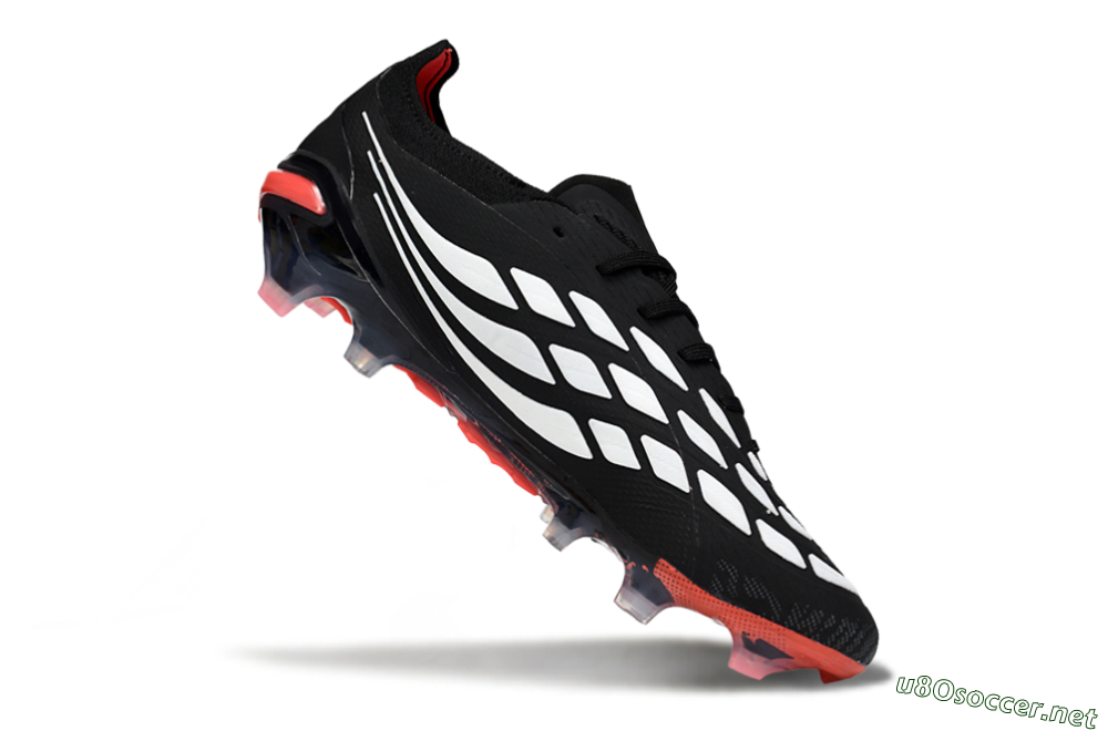 Men's Adidas Predator 26 Elite FG Football Boots - Black/Crimson Blaze/Stealth White 4