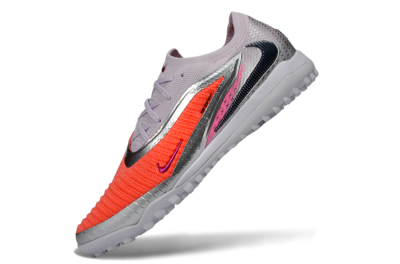 Unisex Nike Phantom 6 Low Elite TF Football Shoes - Orange/Fuchsia Pink/Silver Grey