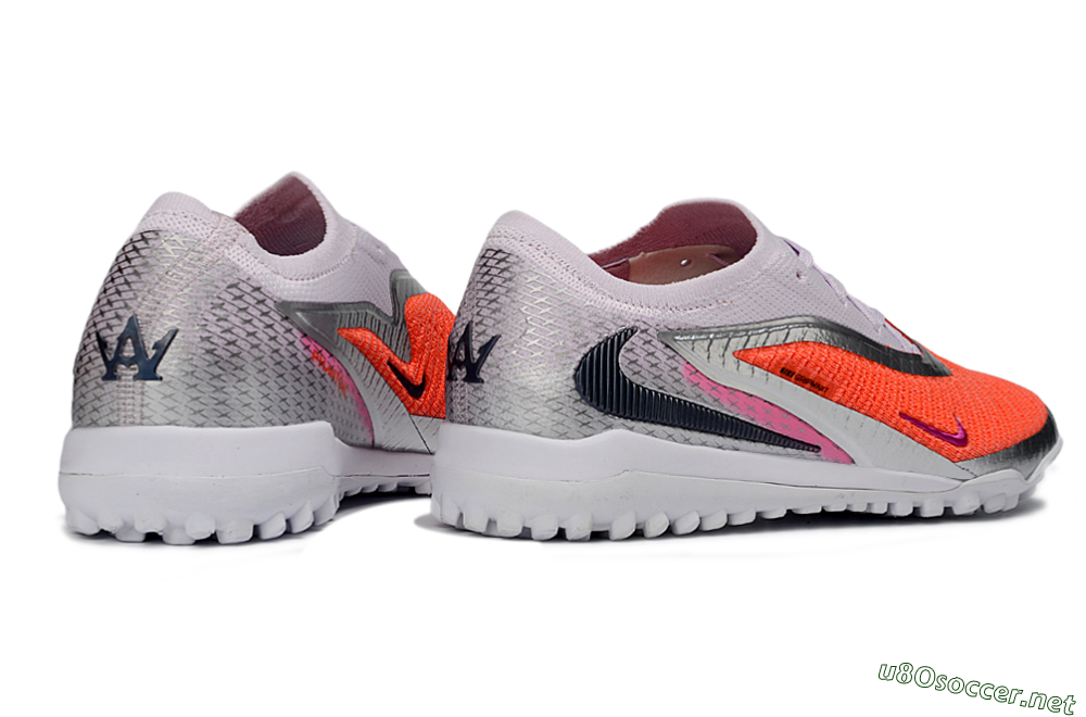 Unisex Nike Phantom 6 Low Elite TF Football Shoes - Orange/Fuchsia Pink/Silver Grey 6