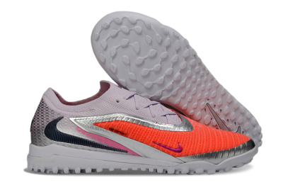 Unisex Nike Phantom 6 Low Elite TF Football Shoes - Orange/Fuchsia Pink/Silver Grey
