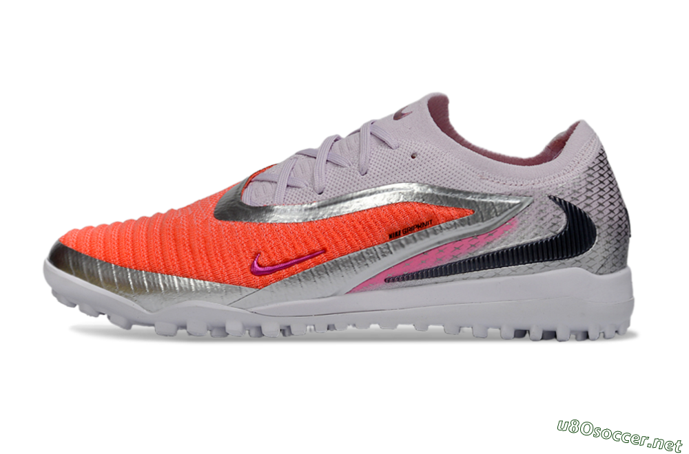 Unisex Nike Phantom 6 Low Elite TF Football Shoes - Orange/Fuchsia Pink/Silver Grey 0