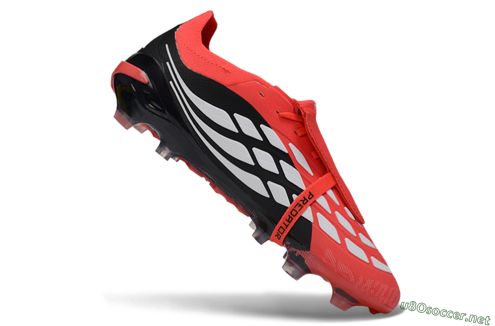 Unisex Adidas Predator 26 Elite Fold-Over Tongue FG Football Boots - Red/Fiery Red/Graphite Black 4