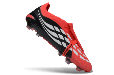 Unisex Adidas Predator 26 Elite Fold-Over Tongue FG Football Boots - Red/Fiery Red/Graphite Black