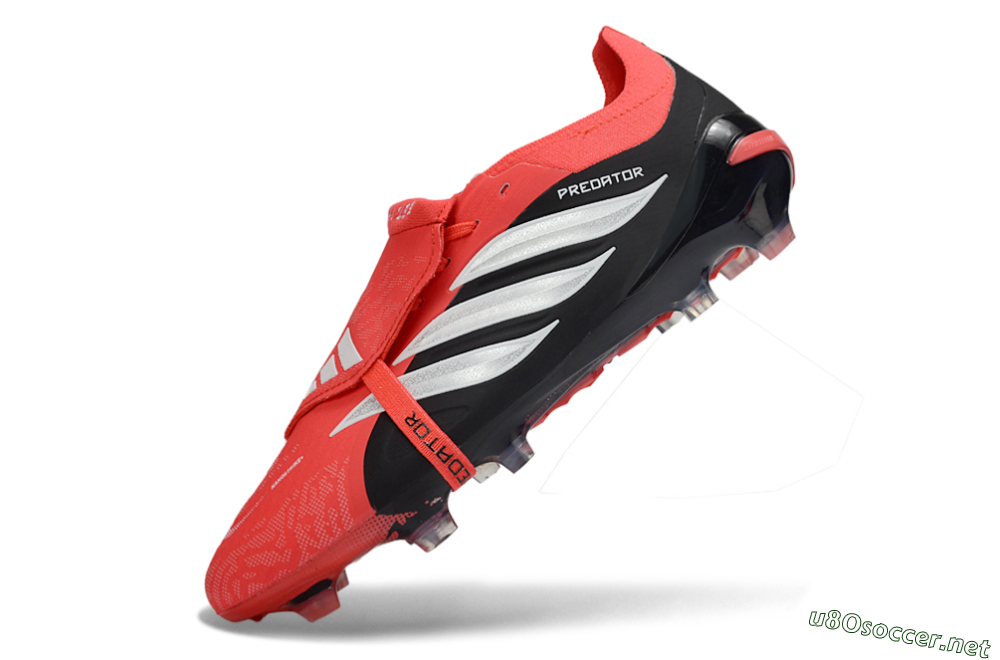 Unisex Adidas Predator 26 Elite Fold-Over Tongue FG Football Boots - Red/Fiery Red/Graphite Black 5