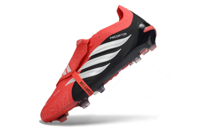 Unisex Adidas Predator 26 Elite Fold-Over Tongue FG Football Boots - Red/Fiery Red/Graphite Black