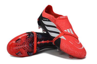 Unisex Adidas Predator 26 Elite Fold-Over Tongue FG Football Boots - Red/Fiery Red/Graphite Black