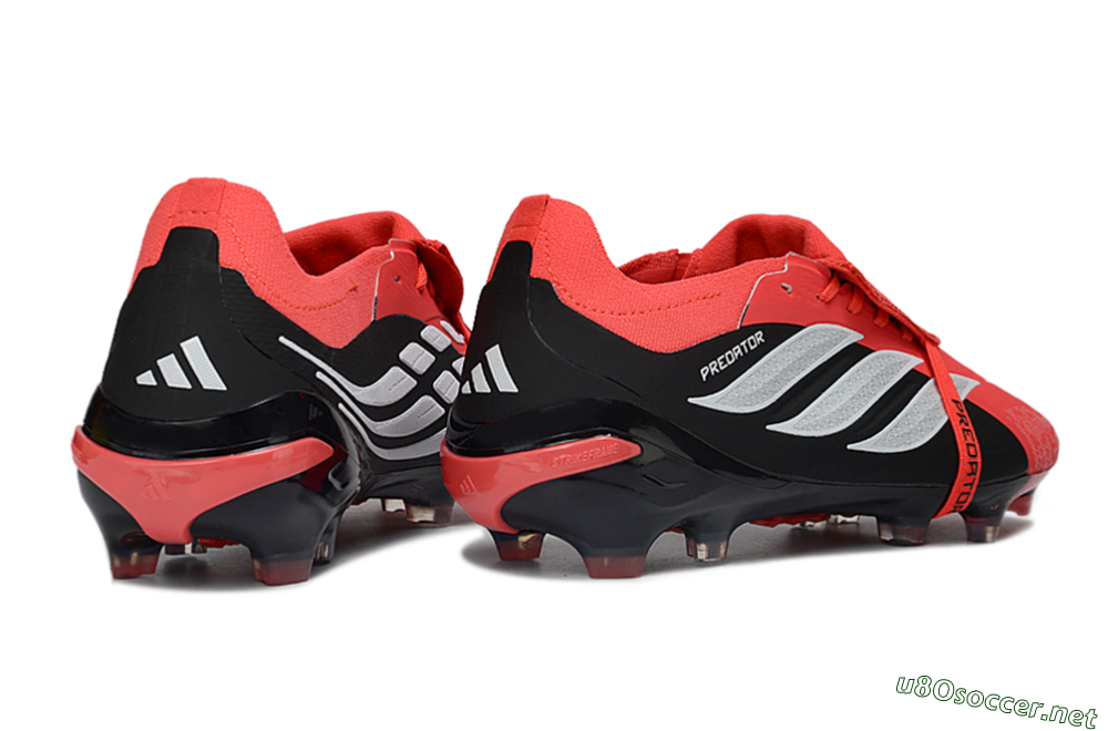 Unisex Adidas Predator 26 Elite Fold-Over Tongue FG Football Boots - Red/Fiery Red/Graphite Black 6