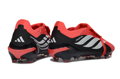 Unisex Adidas Predator 26 Elite Fold-Over Tongue FG Football Boots - Red/Fiery Red/Graphite Black