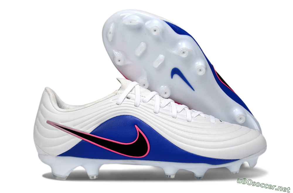 Men's Nike Tiempo Legend 10 Elite FG Football Boots - White/Electric Blue/Pink Flash 2