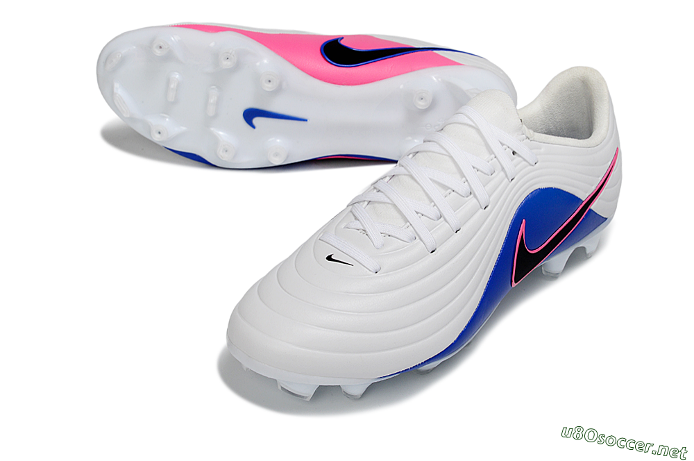 Men's Nike Tiempo Legend 10 Elite FG Football Boots - White/Electric Blue/Pink Flash 3