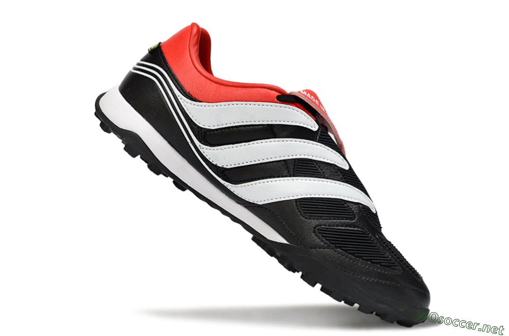Men's Adidas Predator 26 Elite Fold-Over Tongue TF Football Shoes - Black/Vibrant Red/Soft White 4