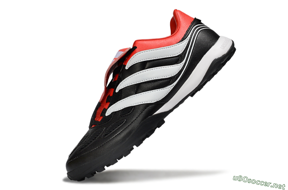 Men's Adidas Predator 26 Elite Fold-Over Tongue TF Football Shoes - Black/Vibrant Red/Soft White 5
