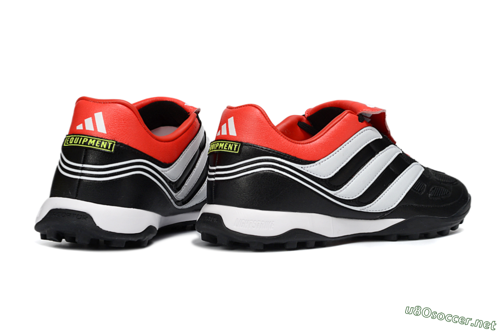 Men's Adidas Predator 26 Elite Fold-Over Tongue TF Football Shoes - Black/Vibrant Red/Soft White 6
