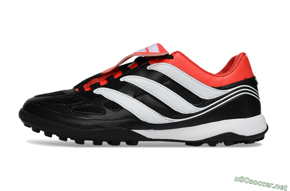 Men's Adidas Predator 26 Elite Fold-Over Tongue TF Football Shoes - Black/Vibrant Red/Soft White 0