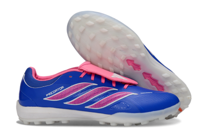 Men's Adidas Predator 26 Elite Fold-Over Tongue TF Football Shoes - Blue/Vibrant Pink/Light Blue