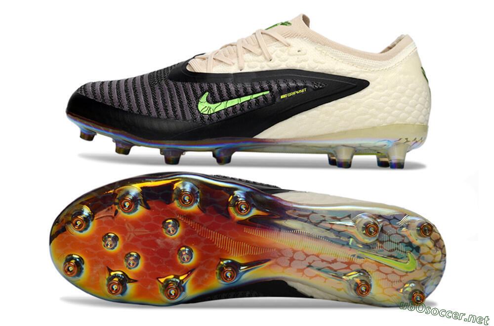 Unisex Nike Phantom 6 Low Elite AG Football Boots - Black/Electric Green/Crimson White 1