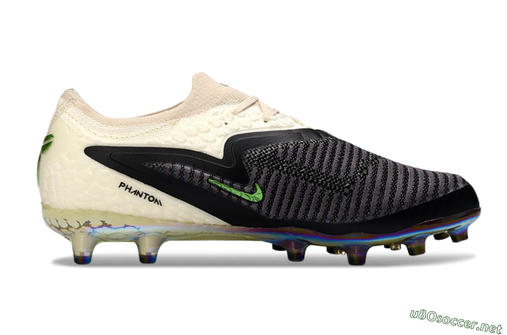 Unisex Nike Phantom 6 Low Elite AG Football Boots - Black/Electric Green/Crimson White 7