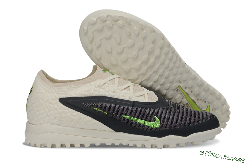 Unisex Nike Phantom 6 Low Elite TF Football Shoes - White/Lime Green/Slate Black 2