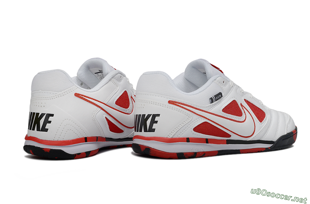 Men's Supreme x Nike SB Gato IC Football Shoes - White/Crimson Red/Black 6