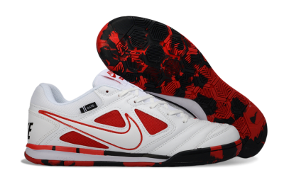Men's Supreme x Nike SB Gato IC Football Shoes - White/Crimson Red/Black