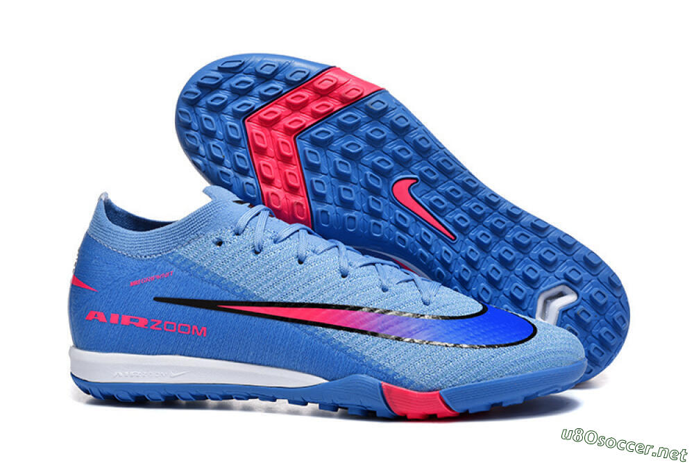 Men's Nike Air Zoom Mercurial Vapor 16 Elite TF Football Shoes - Blue/Electric Blue/Hot Pink 2