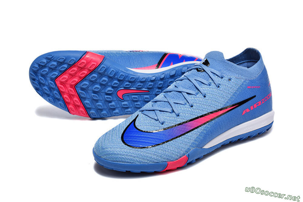 Men's Nike Air Zoom Mercurial Vapor 16 Elite TF Football Shoes - Blue/Electric Blue/Hot Pink 3
