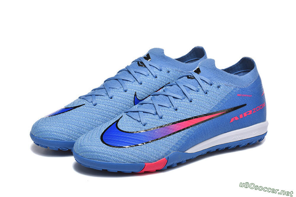 Men's Nike Air Zoom Mercurial Vapor 16 Elite TF Football Shoes - Blue/Electric Blue/Hot Pink 5