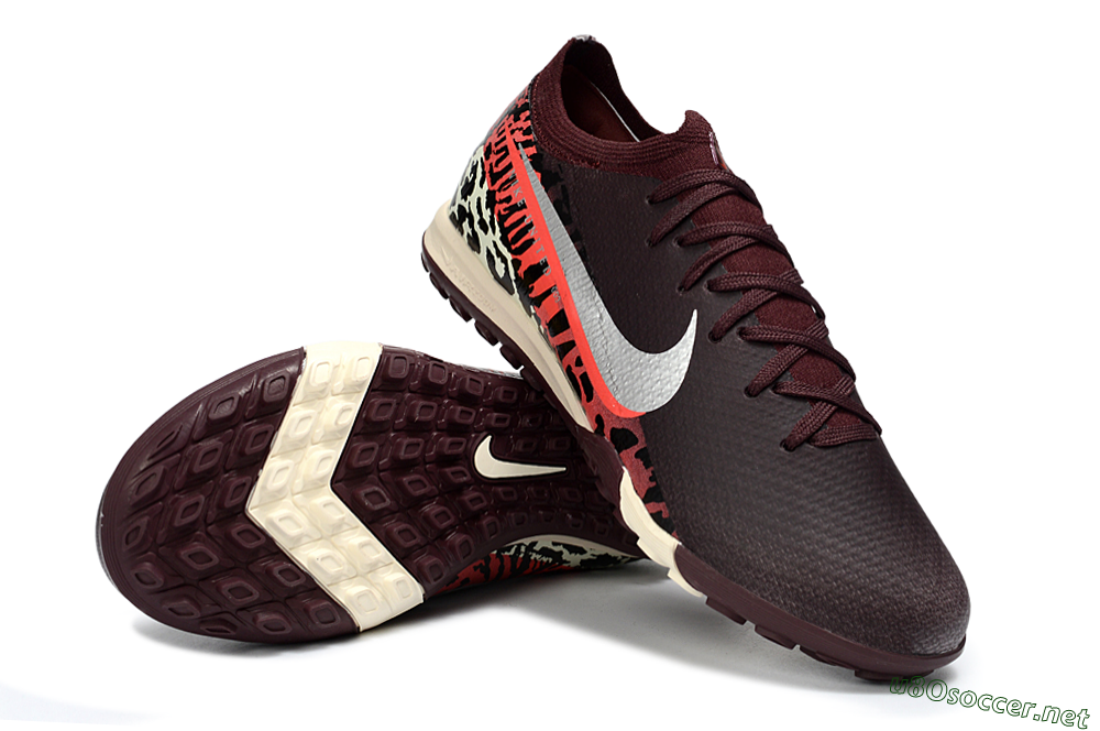 Unisex Nike Air Zoom Mercurial Vapor 16 Elite TF Football Shoes - Burgundy/Crimson Yellow/Black 3