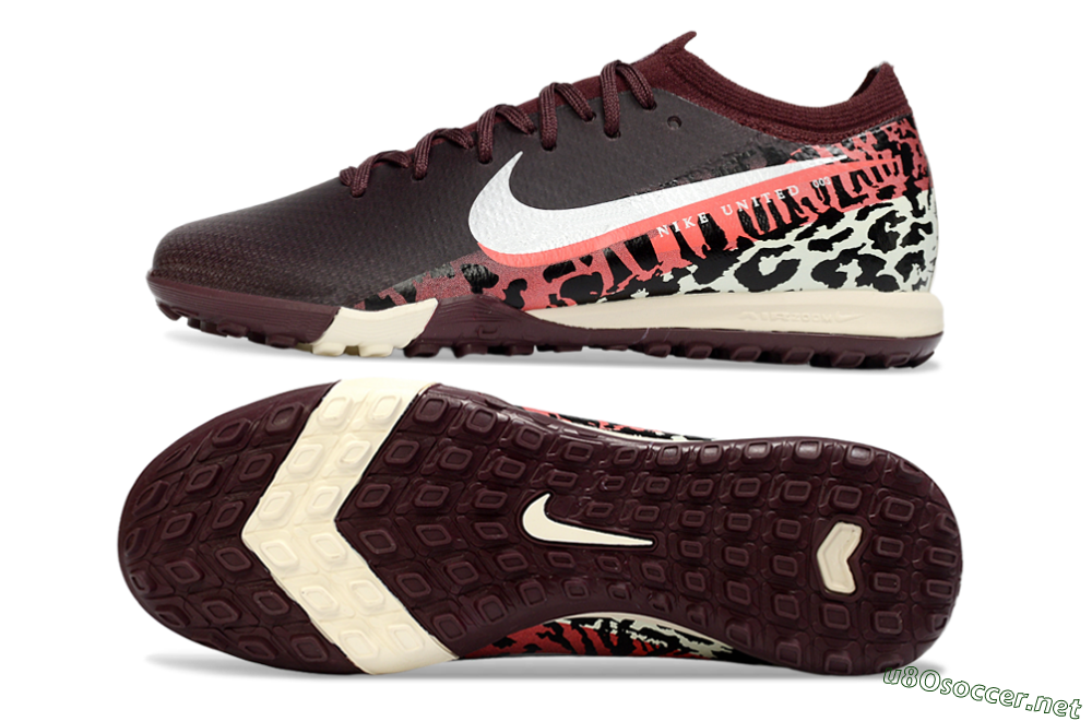 Unisex Nike Air Zoom Mercurial Vapor 16 Elite TF Football Shoes - Burgundy/Crimson Yellow/Black 1