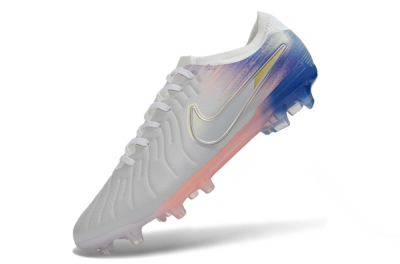 Men's Nike Tiempo Legend 10 Elite FG Football Boots - White/Coral Pink/Deep Blue
