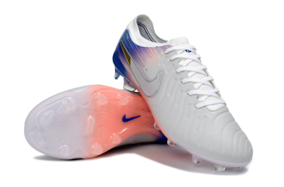 Men's Nike Tiempo Legend 10 Elite FG Football Boots - White/Coral Pink/Deep Blue