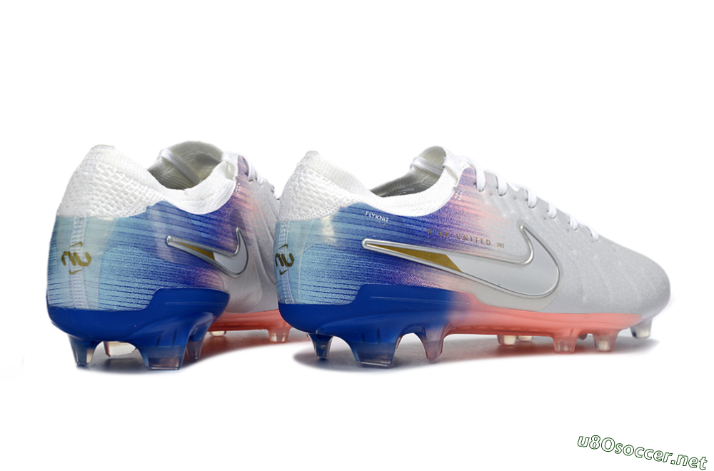 Men's Nike Tiempo Legend 10 Elite FG Football Boots - White/Coral Pink/Deep Blue 6