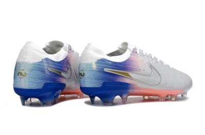 Men's Nike Tiempo Legend 10 Elite FG Football Boots - White/Coral Pink/Deep Blue
