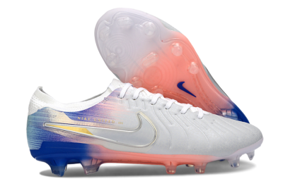 Men's Nike Tiempo Legend 10 Elite FG Football Boots - White/Coral Pink/Deep Blue