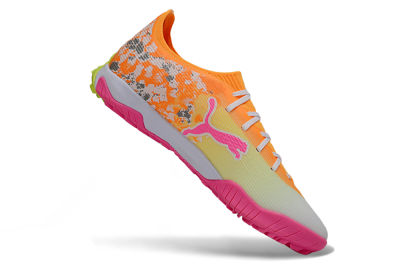 Men's Puma Ultra 5 Ultimate TF Football Shoes - Orange/Neon Pink/Sunny Yellow