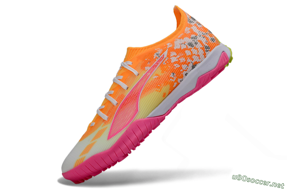 Men's Puma Ultra 5 Ultimate TF Football Shoes - Orange/Neon Pink/Sunny Yellow 5