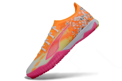 Men's Puma Ultra 5 Ultimate TF Football Shoes - Orange/Neon Pink/Sunny Yellow