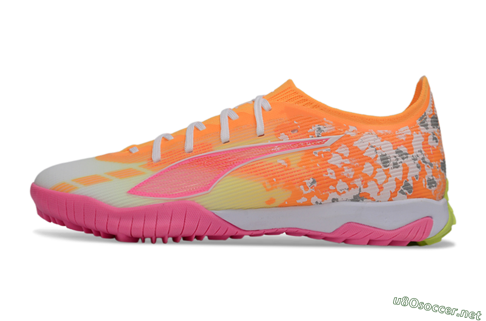 Men's Puma Ultra 5 Ultimate TF Football Shoes - Orange/Neon Pink/Sunny Yellow 0