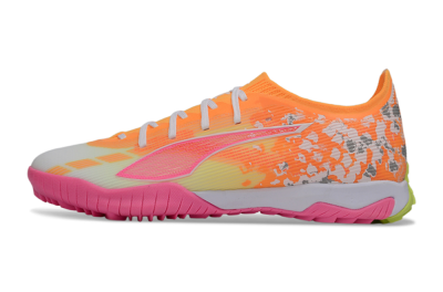 Men's Puma Ultra 5 Ultimate TF Football Shoes - Orange/Neon Pink/Sunny Yellow