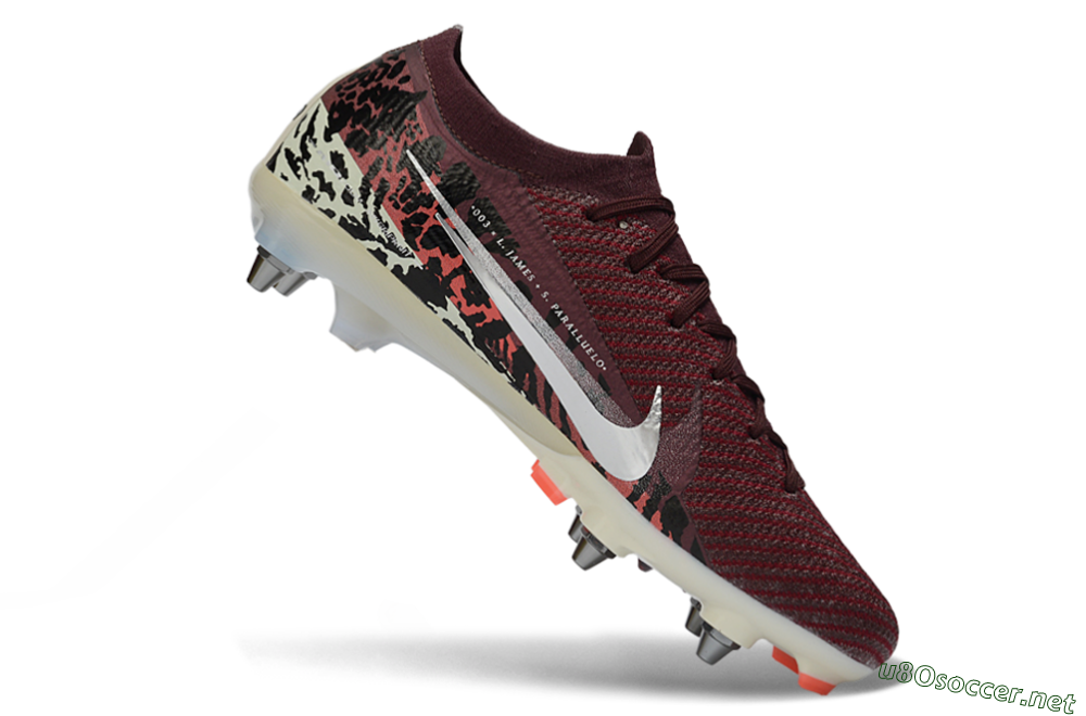 Men's Nike Air Zoom Mercurial Vapor 16 Elite SG Football Boots - Red/Crimson Blaze/Leopard Print 4