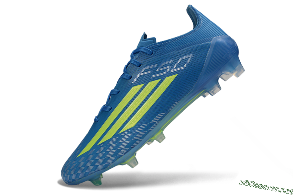 Men's Adidas F50 Elite FG Football Boots - Blue/Lime Green/Neon Yellow 5