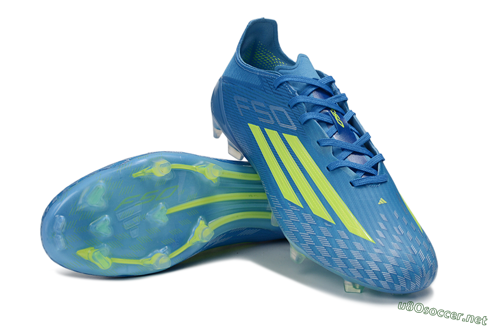 Men's Adidas F50 Elite FG Football Boots - Blue/Lime Green/Neon Yellow 3