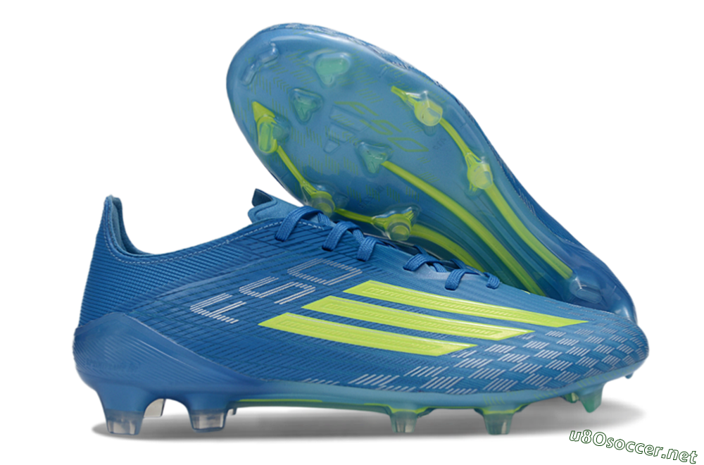 Men's Adidas F50 Elite FG Football Boots - Blue/Lime Green/Neon Yellow 2