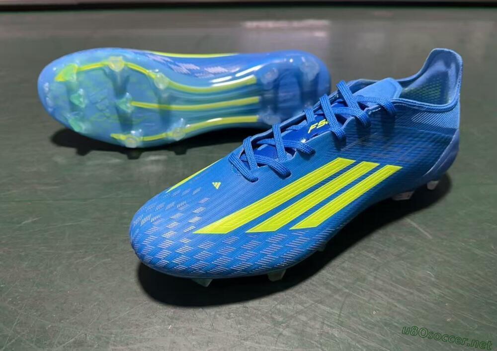 Men's Adidas F50 Elite FG Football Boots - Blue/Lime Green/Neon Yellow