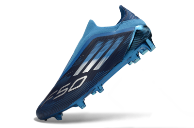 Men's Adidas F50 Elite Laceless FG Football Boots - Blue/Ocean Wave/Deep Sea