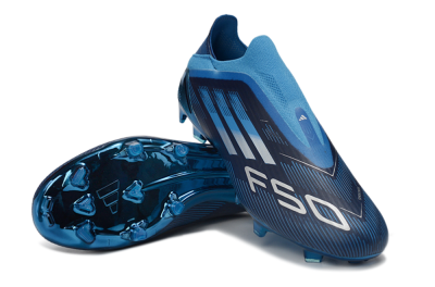 Men's Adidas F50 Elite Laceless FG Football Boots - Blue/Ocean Wave/Deep Sea